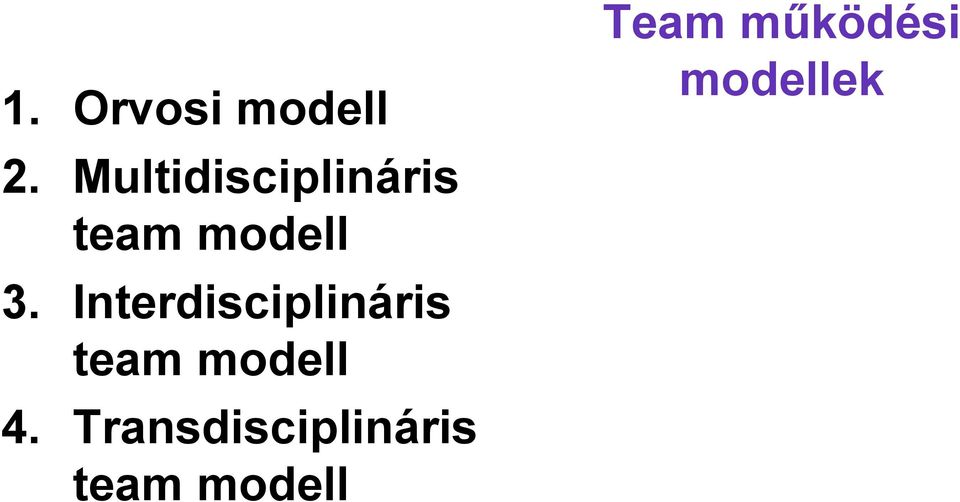 Interdisciplináris team modell 4.