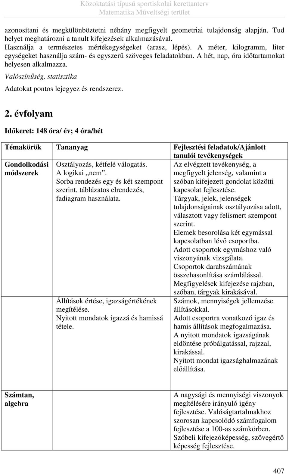 Valószínűség, statisztika Adatokat pontos lejegyez és rendszerez. 2.