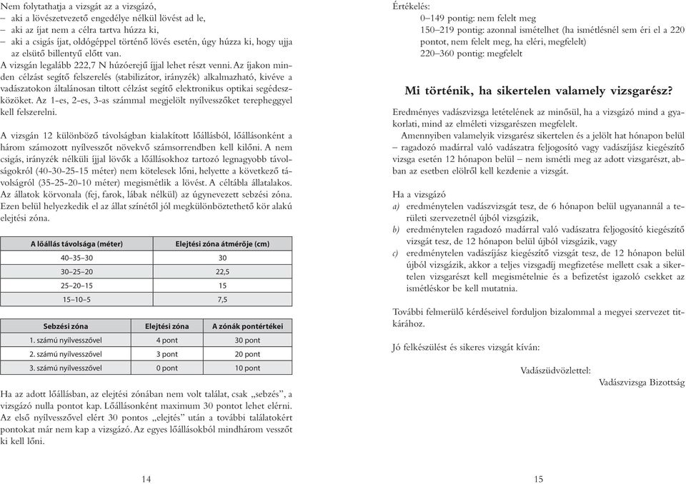 Az íjakon minden célzást segítő felszerelés (stabilizátor, irányzék) alkalmazható, kivéve a vadászatokon általánosan tiltott célzást segítő elektronikus optikai segédeszközöket.