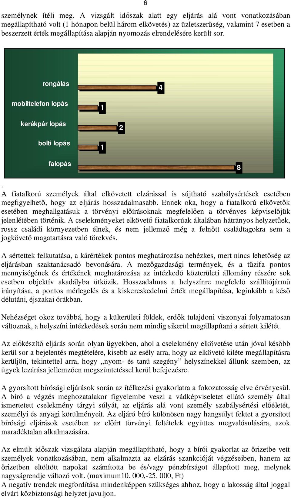 nyomozás elrendelésére került sor. rongálás 4 mobiltelefon lopás 1 kerékpár lopás 2 bolti lopás 1 falopás 8.