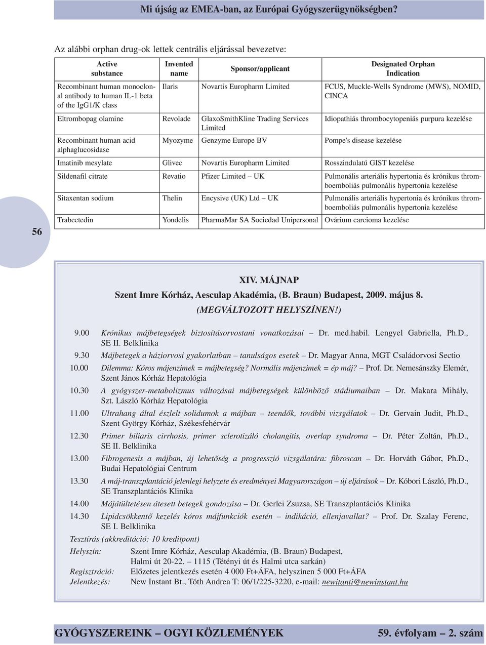 Designated Orphan Indication Ilaris Novartis Europharm Limited FCUS, Muckle-Wells Syndrome (MWS), NOMID, CINCA Eltrombopag olamine Revolade GlaxoSmithKline Trading Services Idiopathiás