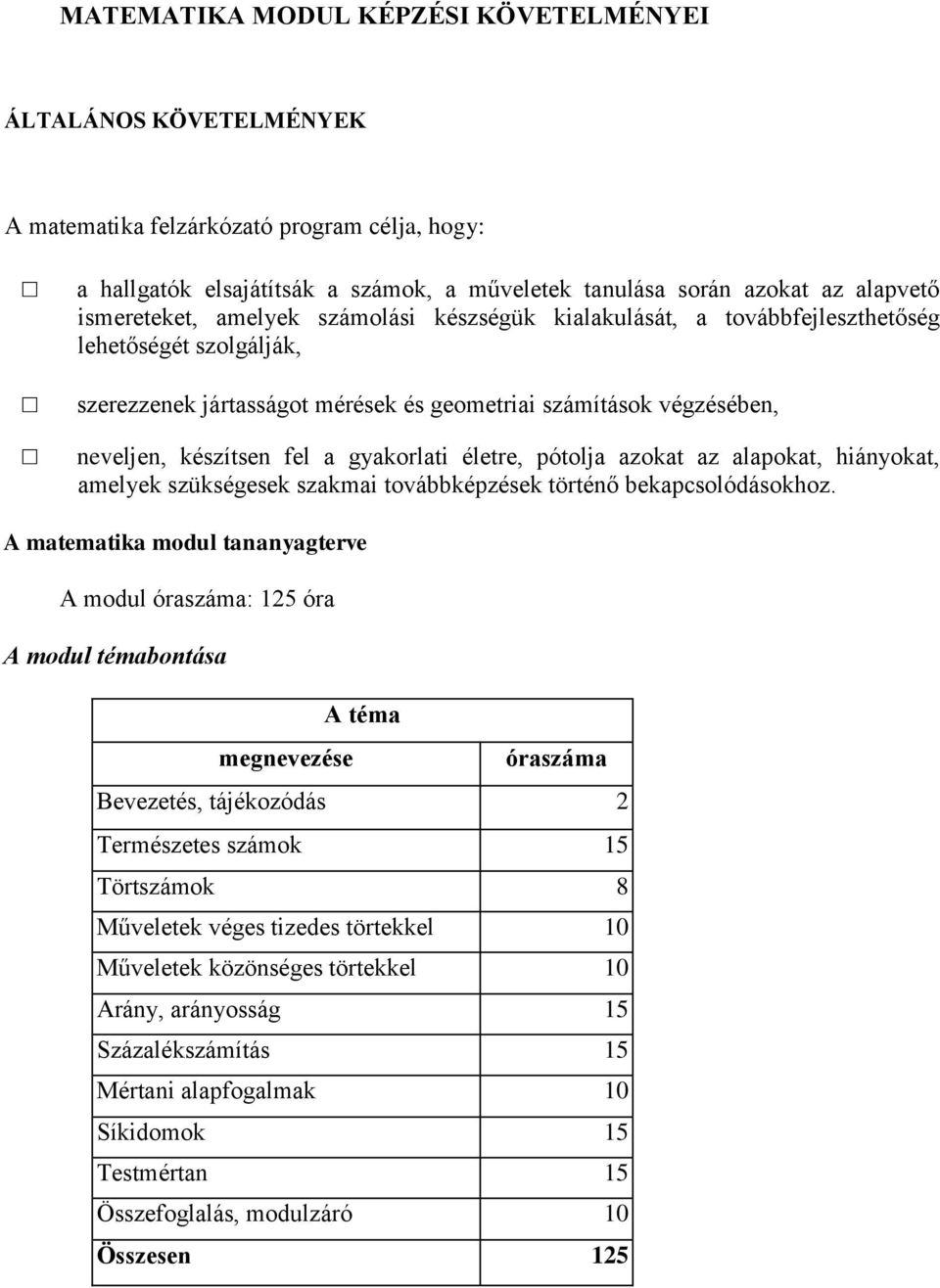 gyakorlati életre, pótolja azokat az alapokat, hiányokat, amelyek szükségesek szakmai továbbképzések történő bekapcsolódásokhoz.