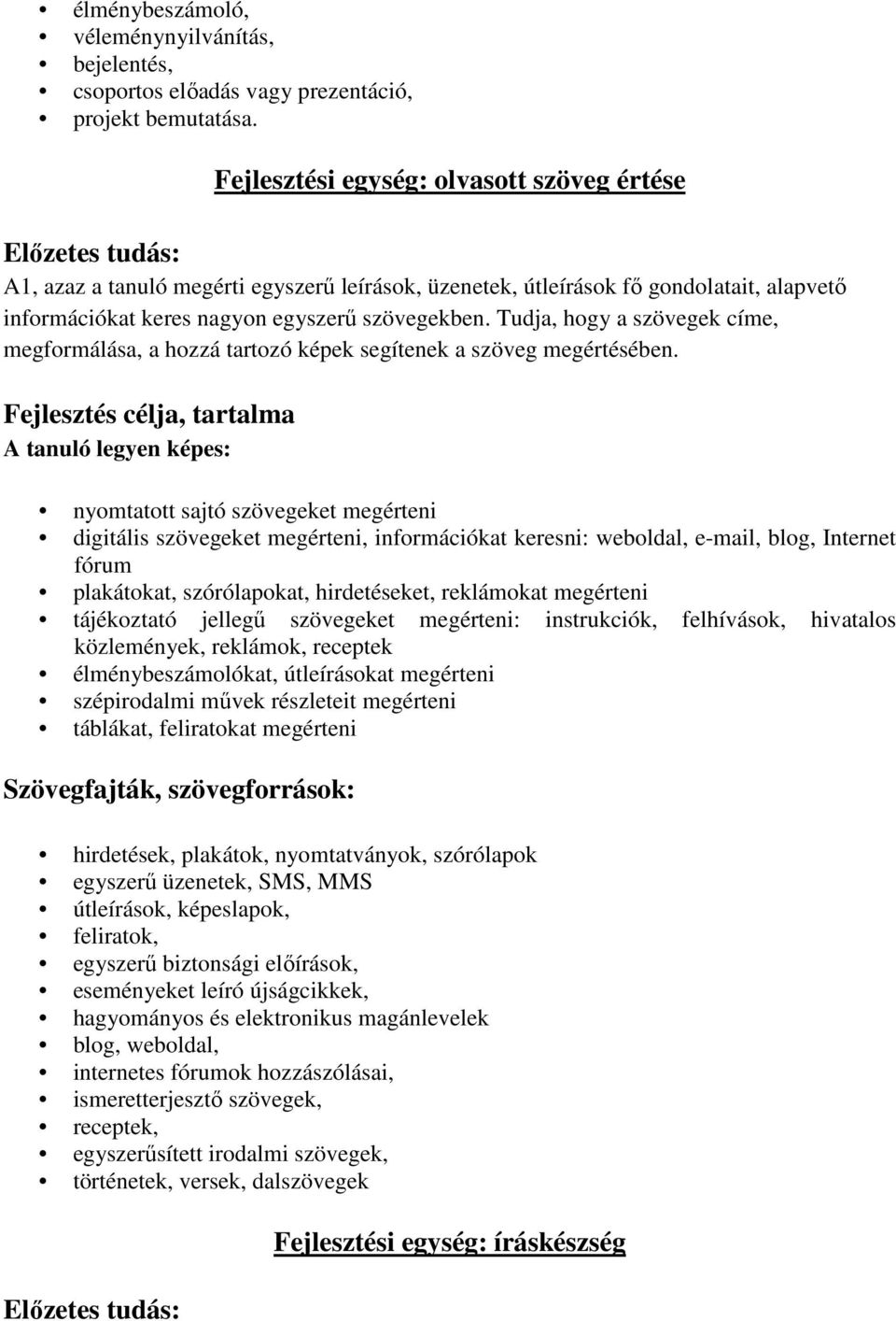 Tudja, hogy a szövegek címe, megformálása, a hozzá tartozó képek segítenek a szöveg megértésében.