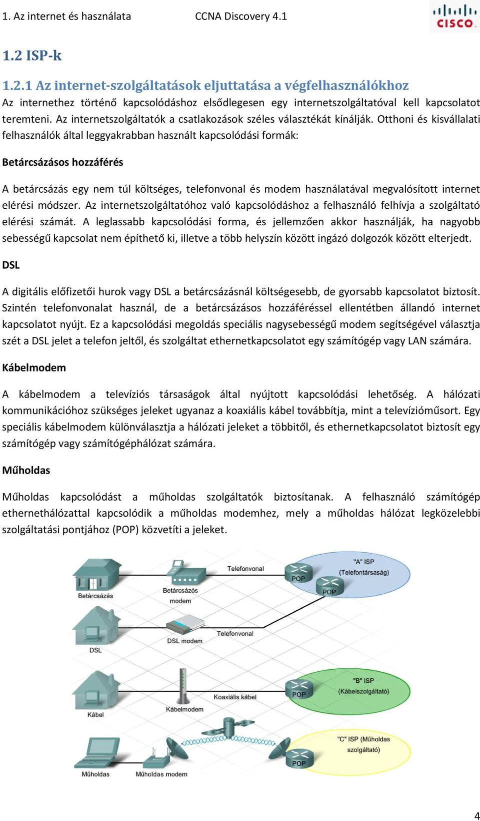 Az internetszolgáltatók a csatlakozások széles választékát kínálják.