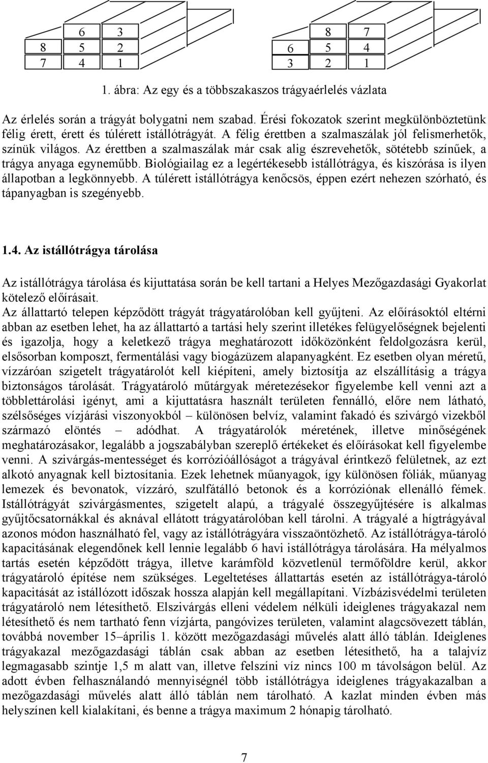 Az érettben a szalmaszálak már csak alig észrevehetők, sötétebb színűek, a trágya anyaga egyneműbb. Biológiailag ez a legértékesebb istállótrágya, és kiszórása is ilyen állapotban a legkönnyebb.