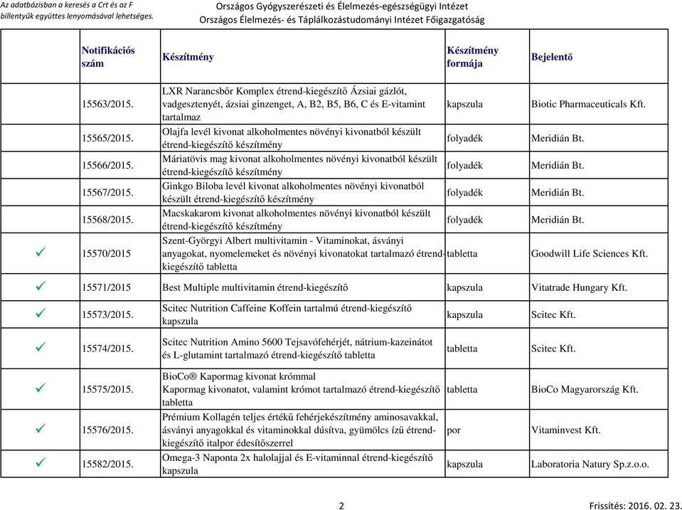 készült folyadék étrend-kiegészítő készítmény Máriatövis mag kivonat alkoholmentes növényi kivonatból készült folyadék étrend-kiegészítő készítmény Ginkgo Biloba levél kivonat alkoholmentes növényi