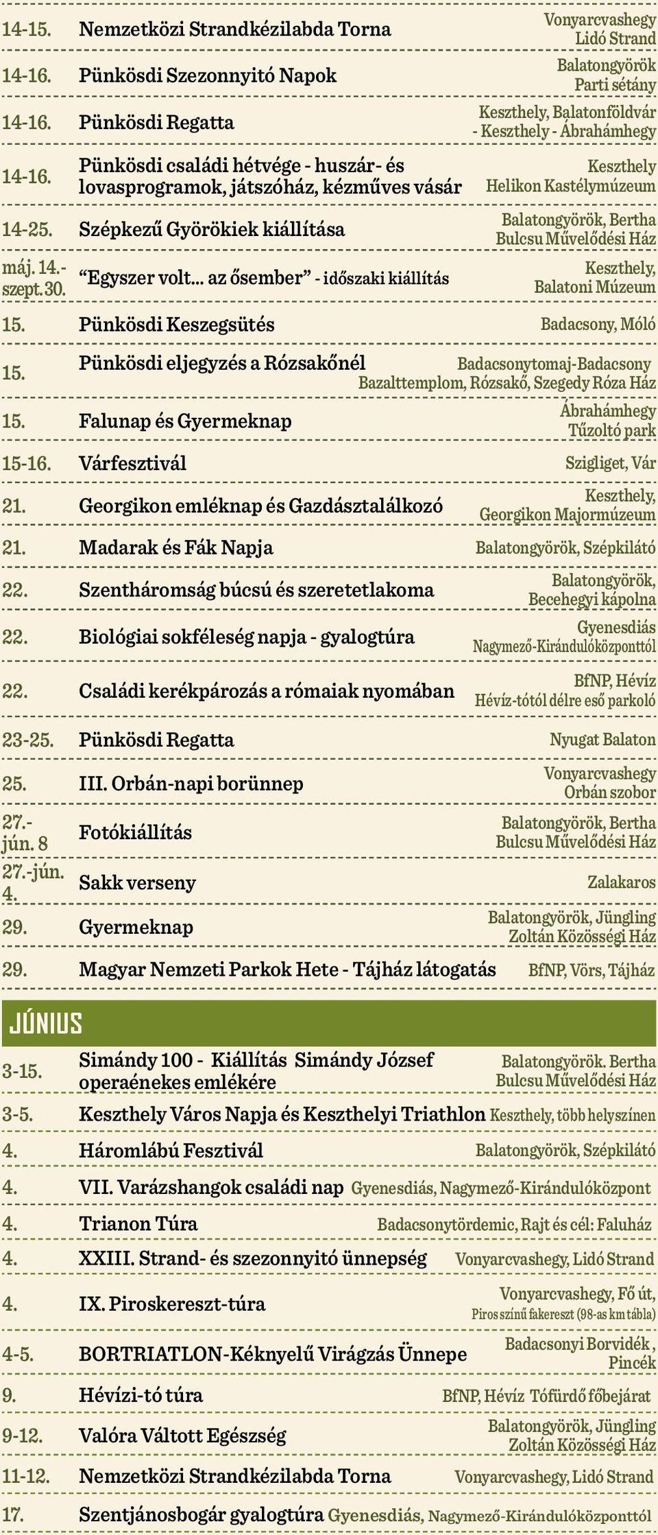 Egyszer volt az ősember - időszaki kiállítás Lidó Strand Parti sétány, Balatonföldvár - - Ábrahámhegy Helikon Kastélymúzeum, Bertha Bulcsu Művelődési Ház, Balatoni Múzeum 15.