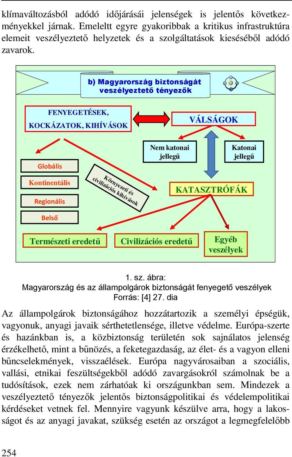 b) Magyarország biztonságát veszélyeztetı tényezık FENYEGETÉSEK, KOCKÁZATOK, KIHÍVÁSOK VÁLSÁGOK Globális Nem katonai jellegű Katonai jellegű Kontinentális Regionális Belső Környezeti és civilizációs