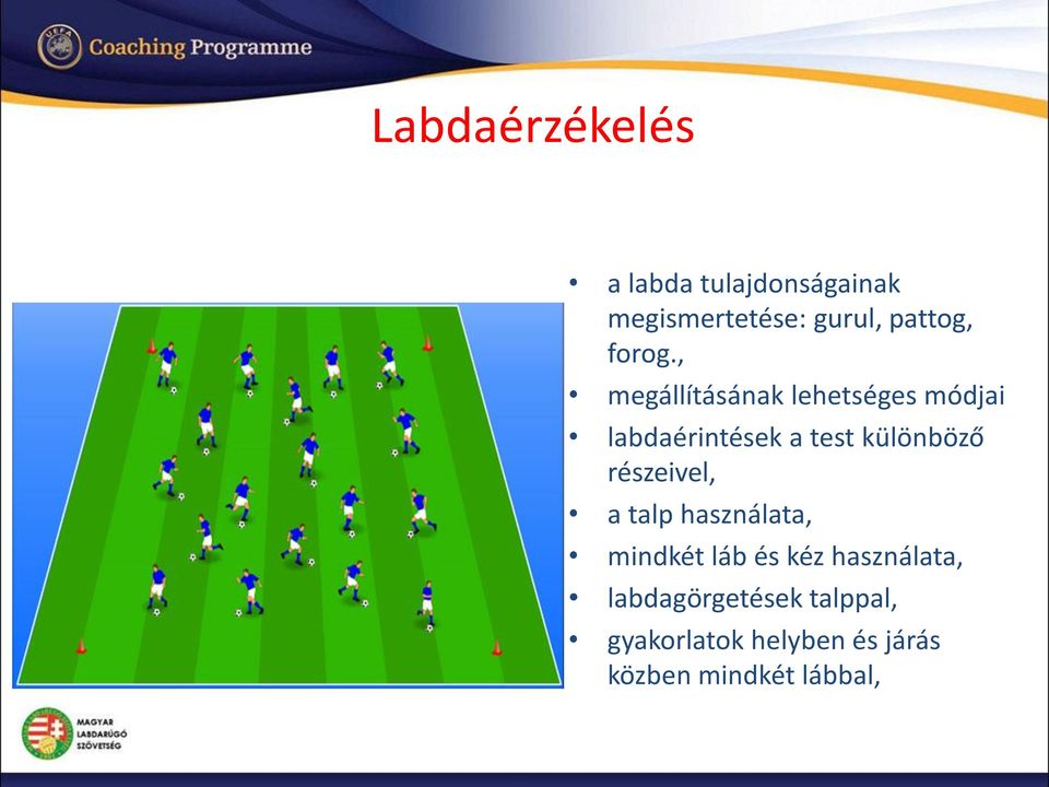 , megállításának lehetséges módjai labdaérintések a test különböző