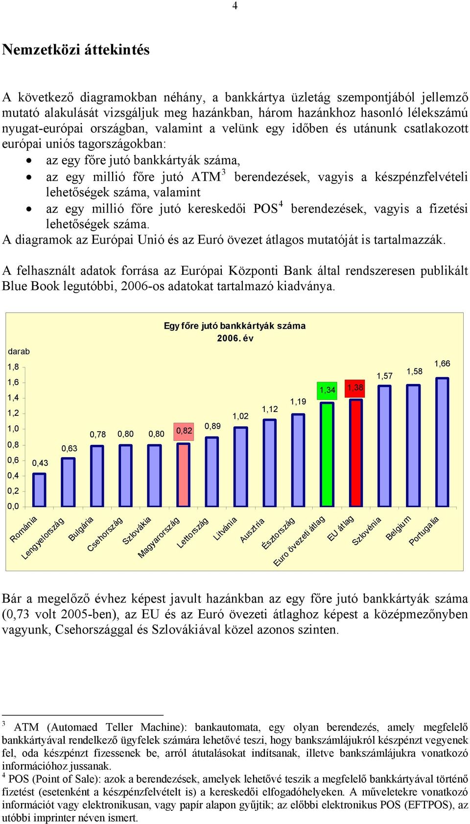 lehetőségek, valamint az egy millió főre jutó kereskedői POS 4 berendezések, vagyis a fizetési lehetőségek. A diagramok az Európai Unió és az Euró övezet átlagos mutatóját is tartalmazzák.