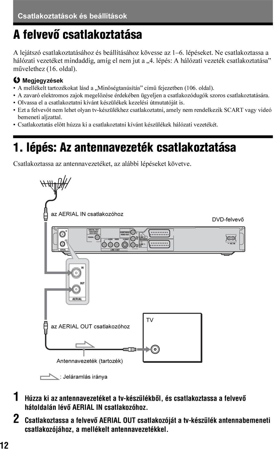 b Megjegyzések A mellékelt tartozékokat lásd a Minőségtanúsítás című fejezetben (106. oldal). A zavaró elektromos zajok megelőzése érdekében ügyeljen a csatlakozódugók szoros csatlakoztatására.