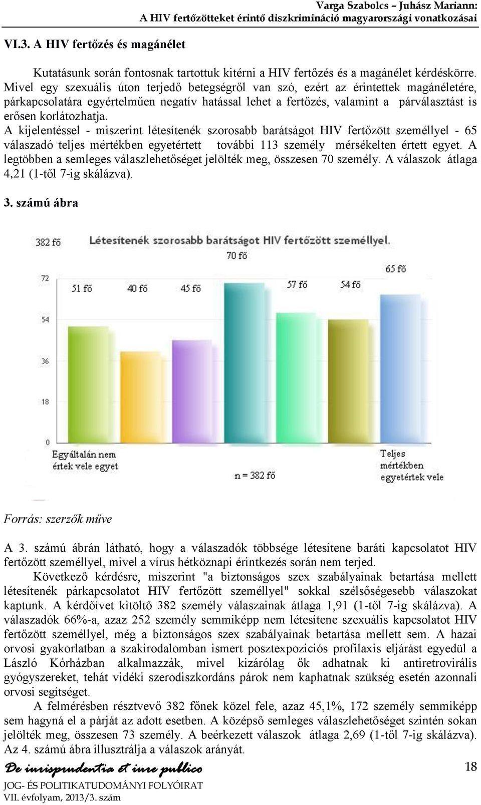 korlátozhatja. A kijelentéssel - miszerint létesítenék szorosabb barátságot HIV fertőzött személlyel - 65 válaszadó teljes mértékben egyetértett további 113 személy mérsékelten értett egyet.