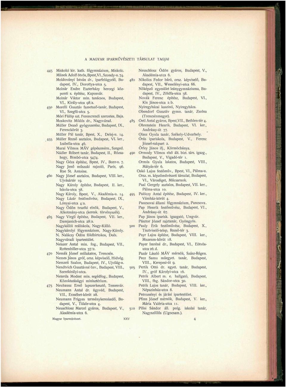 Móri Fülöp szt. Ferencrendi szerzetes, Baja. Moskovitz Miklós dr., Nagyvárad. Müller Dezső gyógyszerész, Budapest, IX., Ferenckörút 3. Müller Pál tanár, Bpest, X., Delej-u. 14.