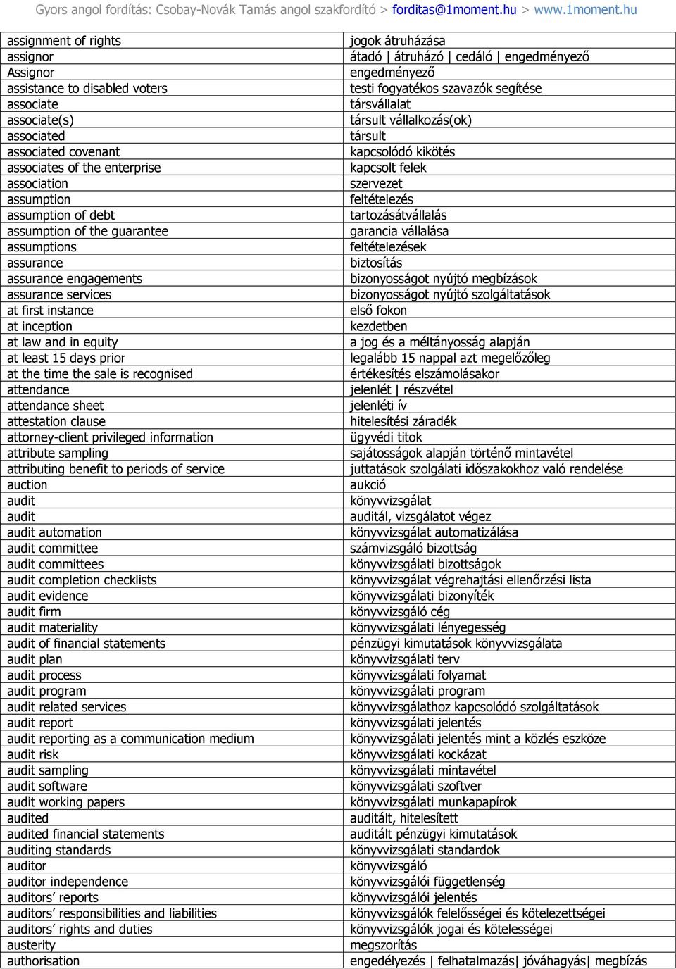 recognised attendance attendance sheet attestation clause attorney-client privileged information attribute sampling attributing benefit to periods of service auction audit audit audit automation