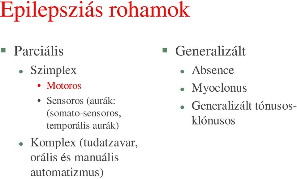 Komplex (tudatzavar, orális és manuális automatizmus)