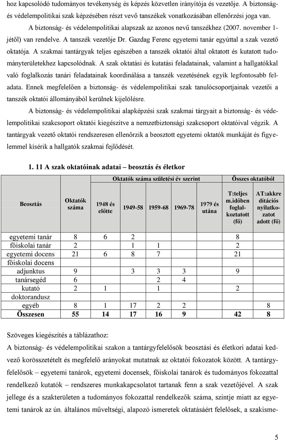 A szakmai tantárgyak teljes egészében a tanszék oktatói által oktatott és kutatott tudományterületekhez kapcsolódnak.