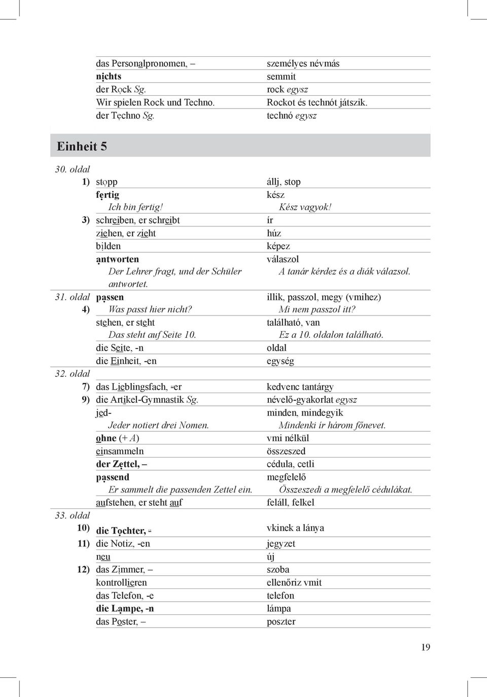 3) schreiben, er schreibt ír ziehen, er zieht húz bilden képez antworten Der Lehrer fragt, und der Schüler válaszol A tanár kérdez és a diák válazsol. antwortet. 31.