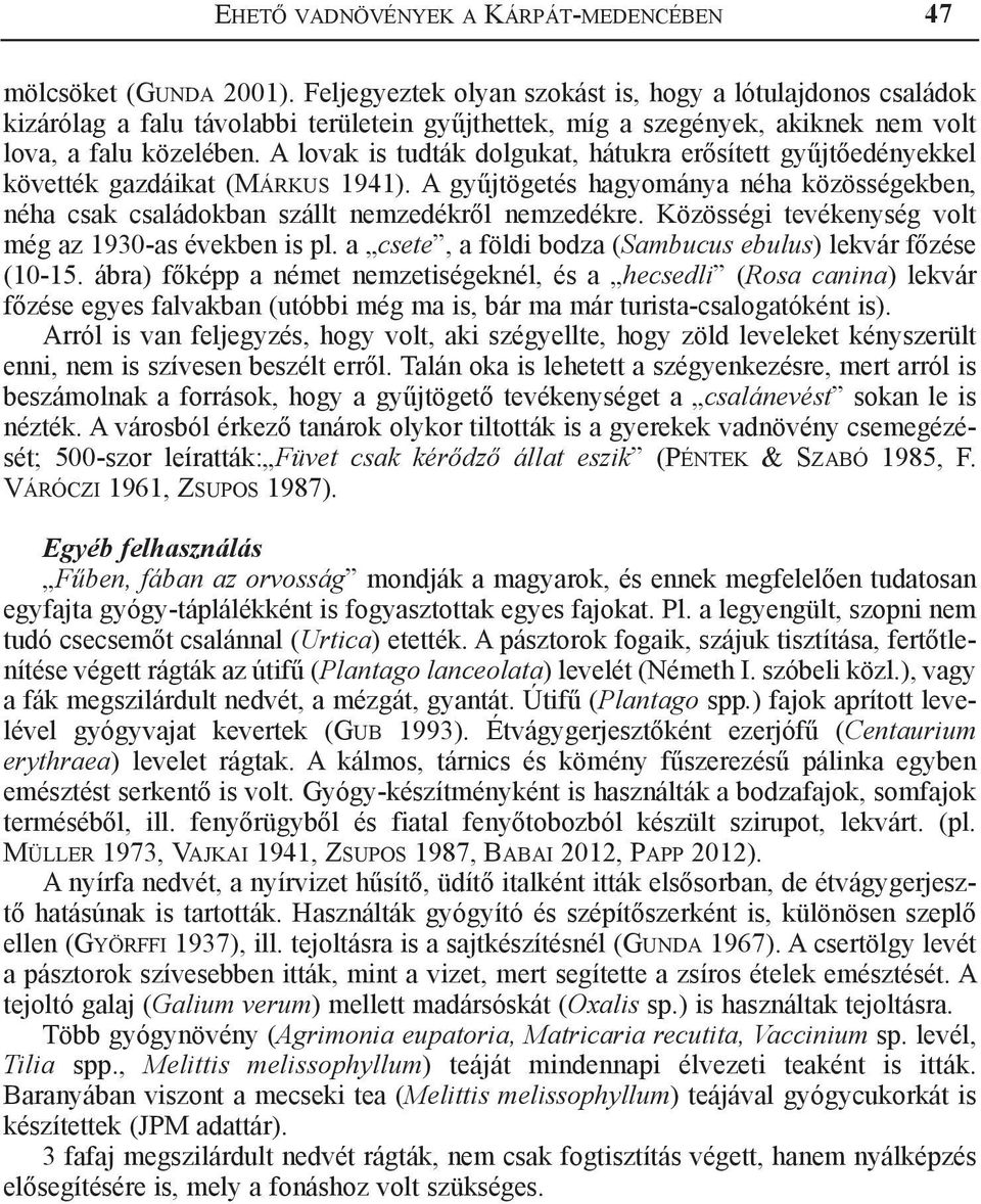 A lovak is tudták dolgukat, hátukra erősített gyűjtőedényekkel követték gazdáikat (Márkus 1941). A gyűjtögetés hagyománya néha közösségekben, néha csak családokban szállt nemzedékről nemzedékre.