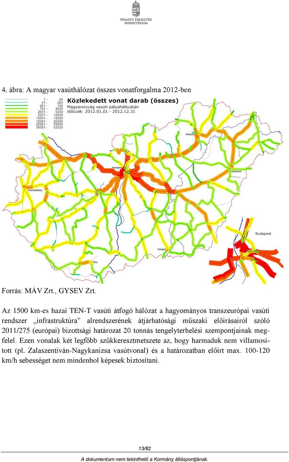 műszaki előírásairól szóló 2011/275 (európai) bizottsági határozat 20 tonnás tengelyterhelési szempontjainak megfelel.