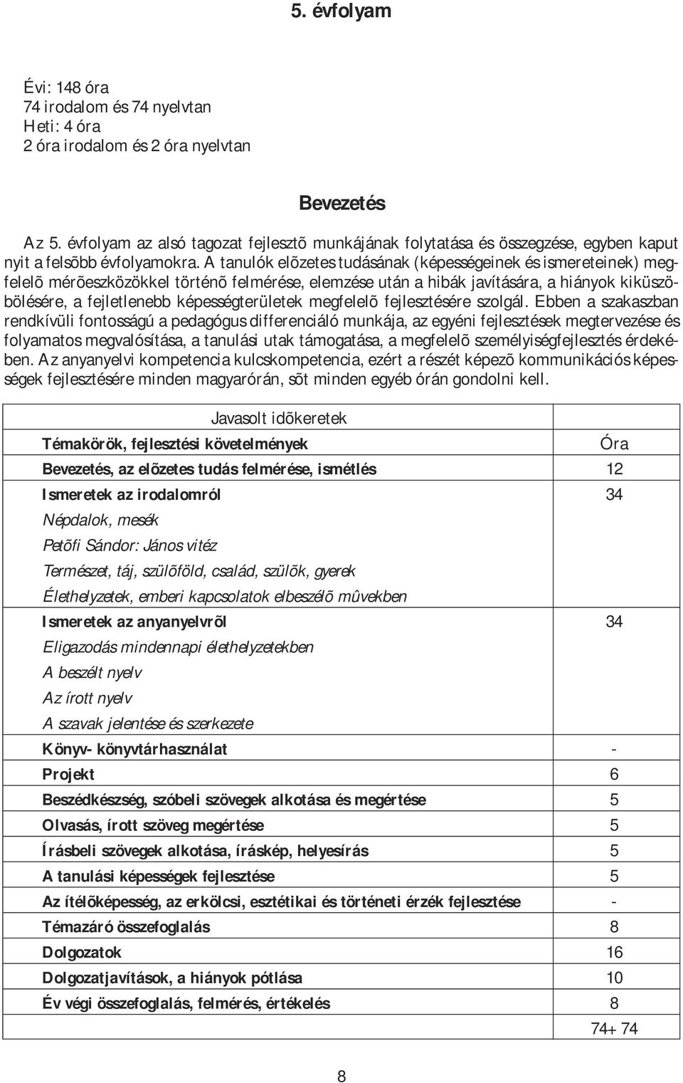 A tanulók elõzetes tudásának (képességeinek és ismereteinek) megfelelõ mérõeszközökkel történõ felmérése, elemzése után a hibák javítására, a hiányok kiküszöbölésére, a fejletlenebb képességterületek