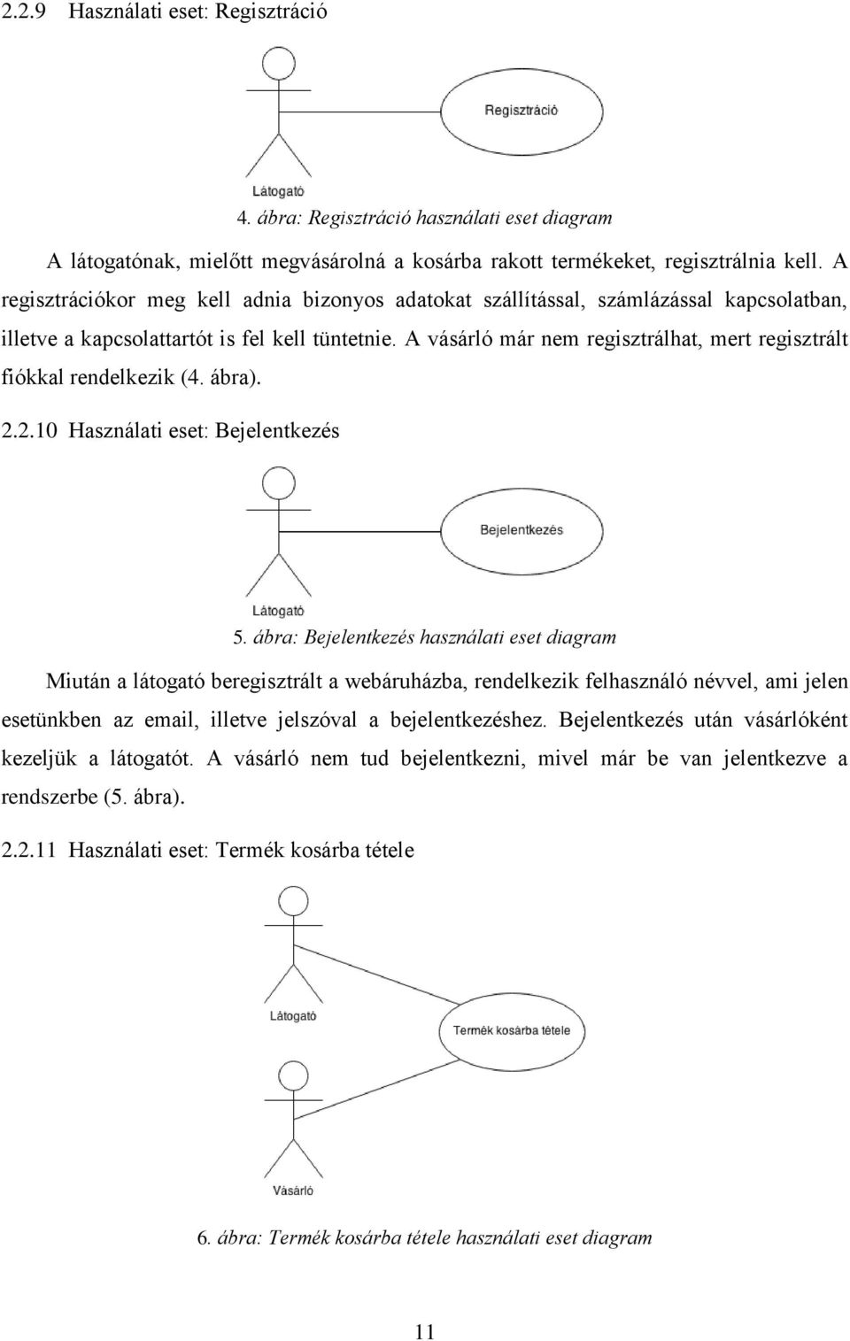 A vásárló már nem regisztrálhat, mert regisztrált fiókkal rendelkezik (4. ábra). 2.2.10 Használati eset: Bejelentkezés 5.