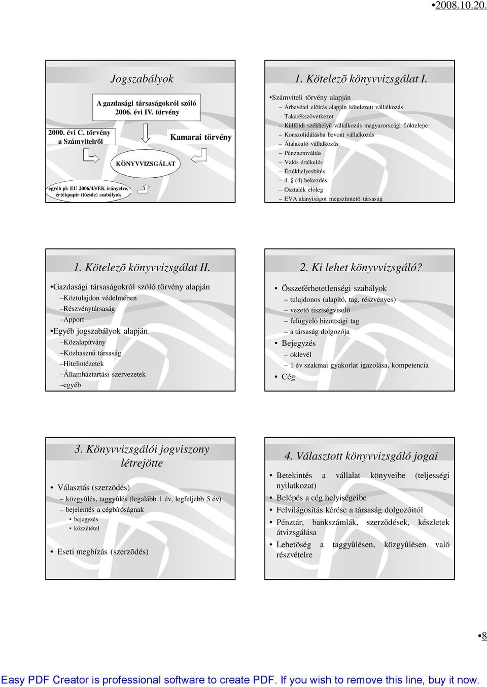 Számviteli törvény alapján Árbevétel elõírás alapján kötelezett vállalkozás Takarékszövetkezet Külföldi székhelyû vállalkozás magyarországi fióktelepe Konszolidálásba bevont vállalkozás Átalakuló