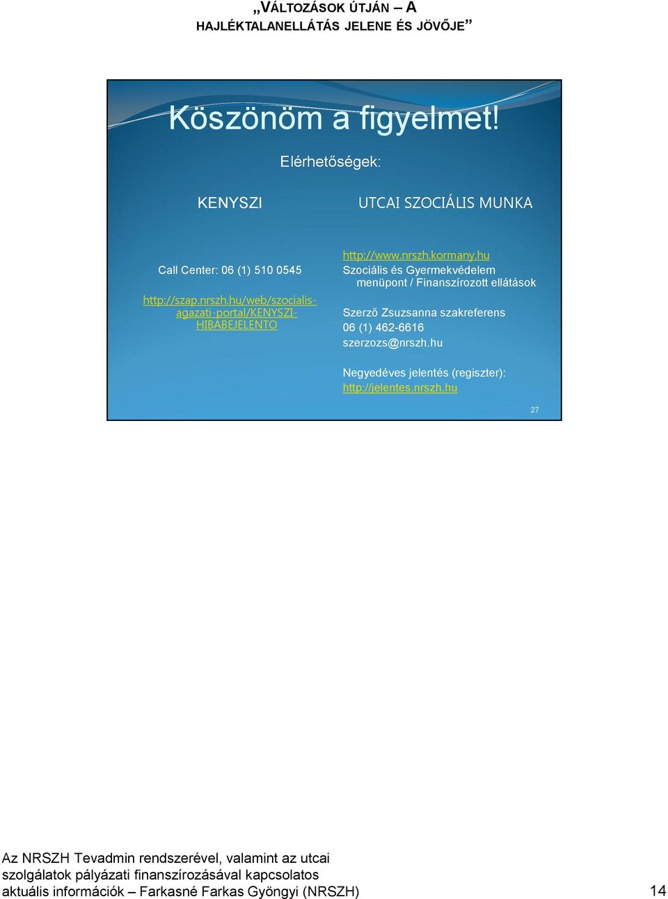 hu Szociális és Gyermekvédelem menüpont / Finanszírozott ellátások Szerző Zsuzsanna szakreferens 06 (1)