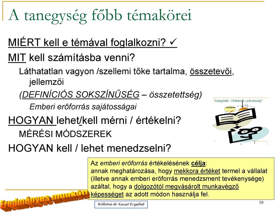 értékelni? MÉRÉSI É MÓDSZEREK HOGYAN kell / lehet menedzselni? Kategóriák Definíciók sokszínuség?