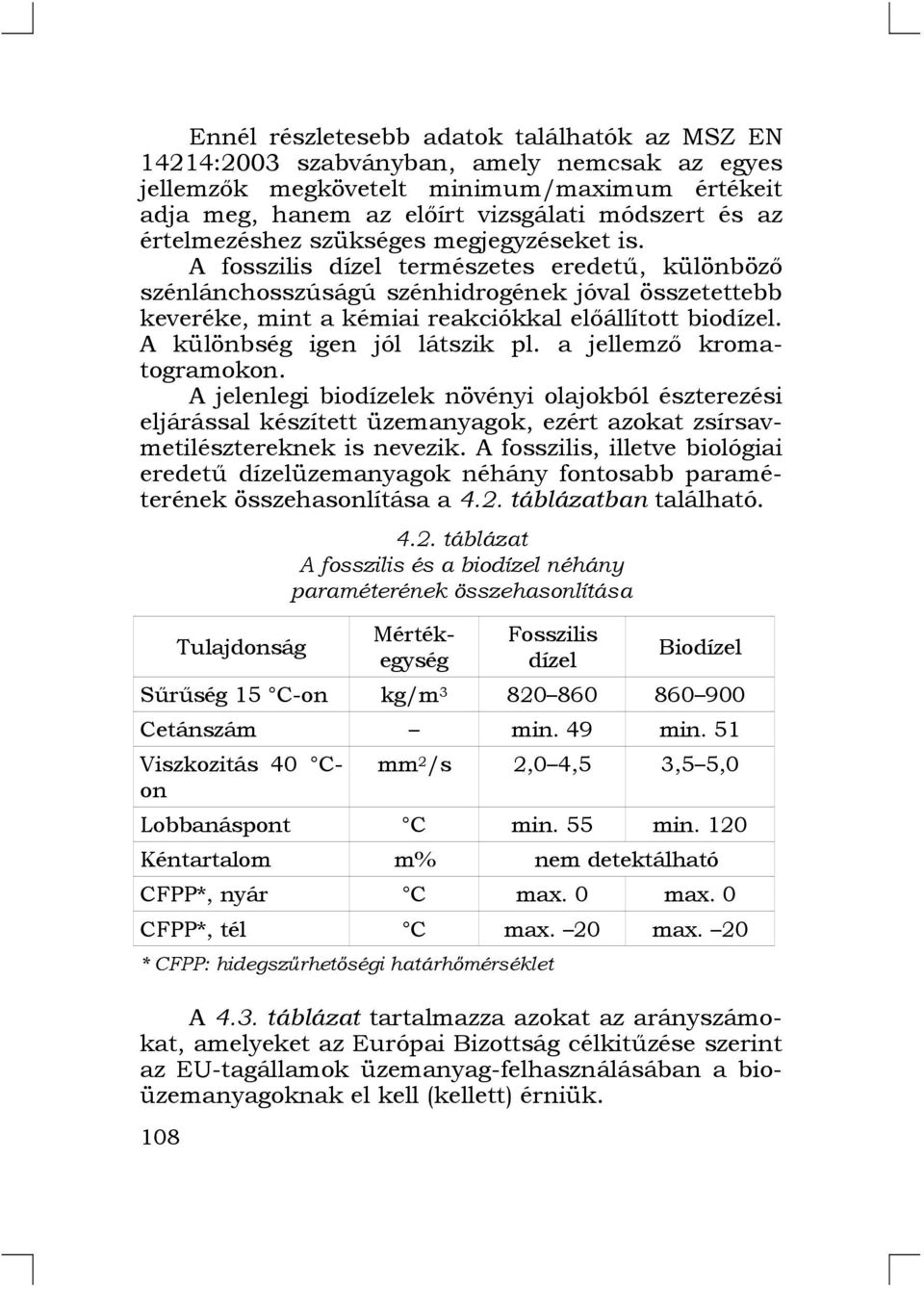 A fosszilis dízel természetes eredetű, különböző szénlánchosszúságú szénhidrogének jóval összetettebb keveréke, mint a kémiai reakciókkal előállított biodízel. A különbség igen jól látszik pl.