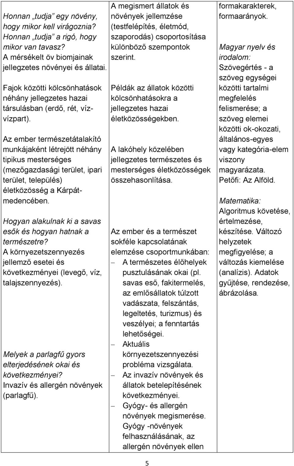 Az ember természetátalakító munkájaként létrejött néhány tipikus mesterséges (mezőgazdasági terület, ipari terület, település) életközösség a Kárpátmedencében.