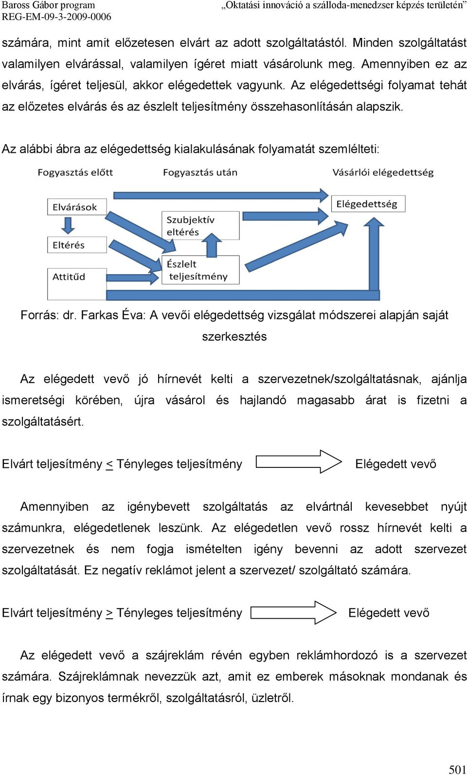 Az alábbi ábra az elégedettség kialakulásának folyamatát szemlélteti: Forrás: dr.