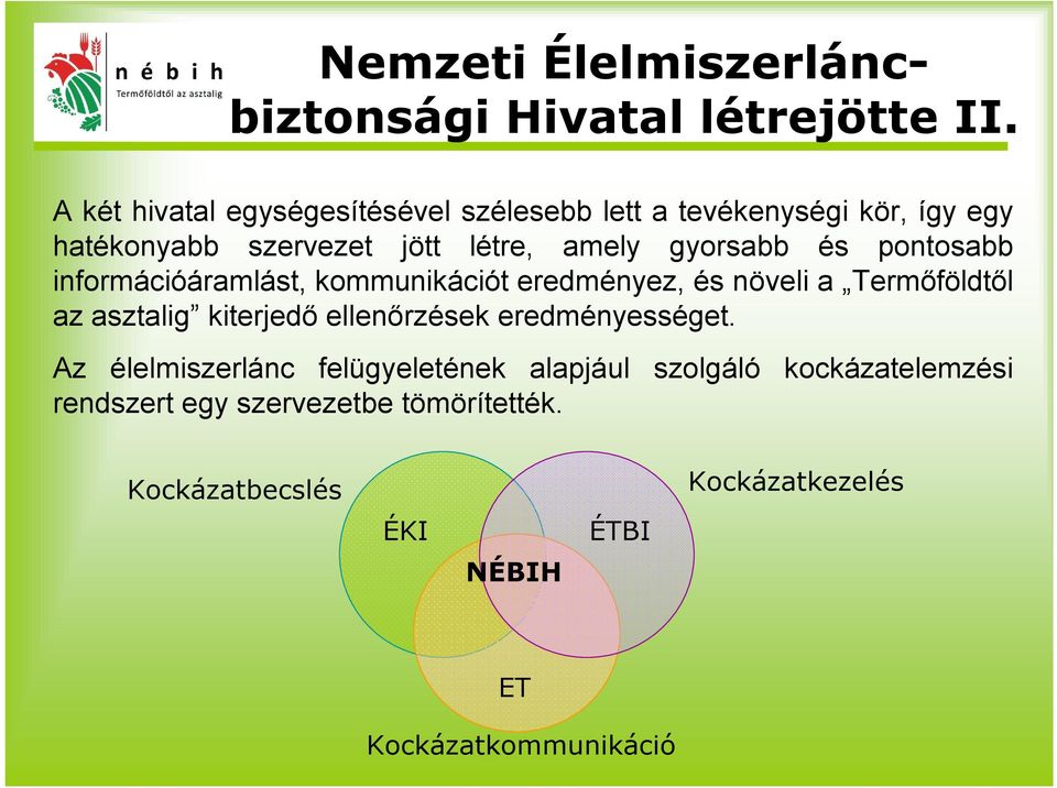 és pontosabb információáramlást, kommunikációt eredményez, és növeli a Termőföldtől az asztalig kiterjedő ellenőrzések