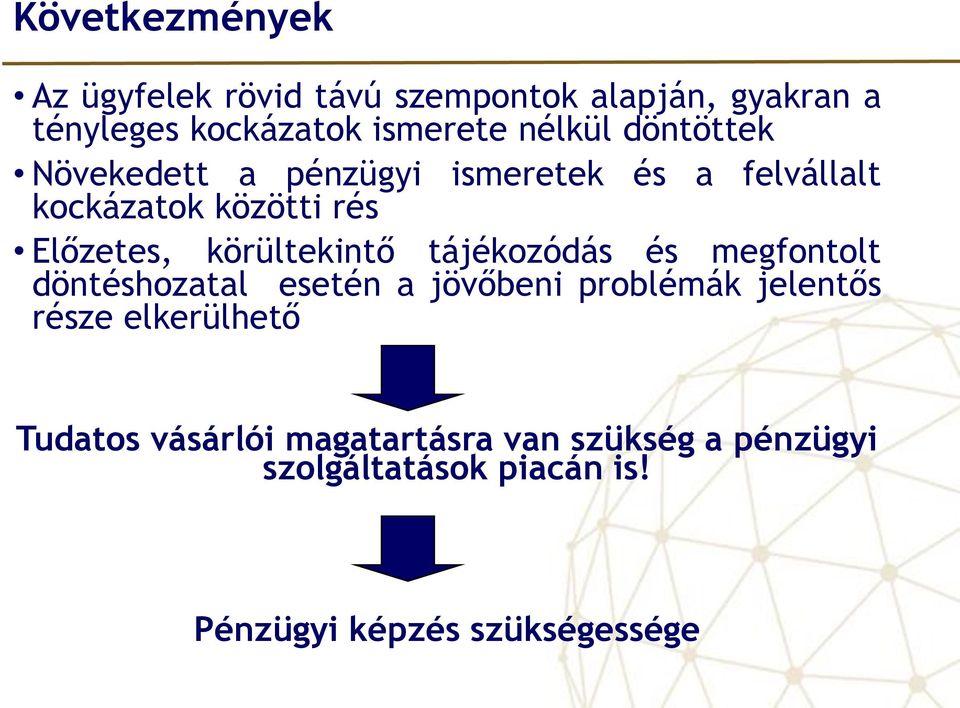 körültekintő tájékozódás és megfontolt döntéshozatal esetén a jövőbeni problémák jelentős része