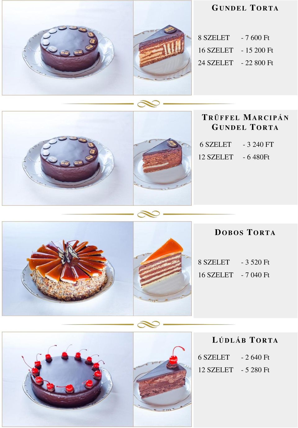 TORTA T R Ü F F E L M A R C I P Á N 4 G U N D E L - 1 TORTA 200 Ft 2 300 Ft 48-31520800 Ft Ft 12-3