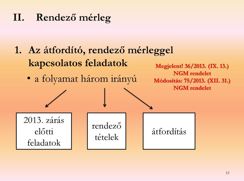 folyamat három irányú Megjelent! 36/2013. (IX. 13.