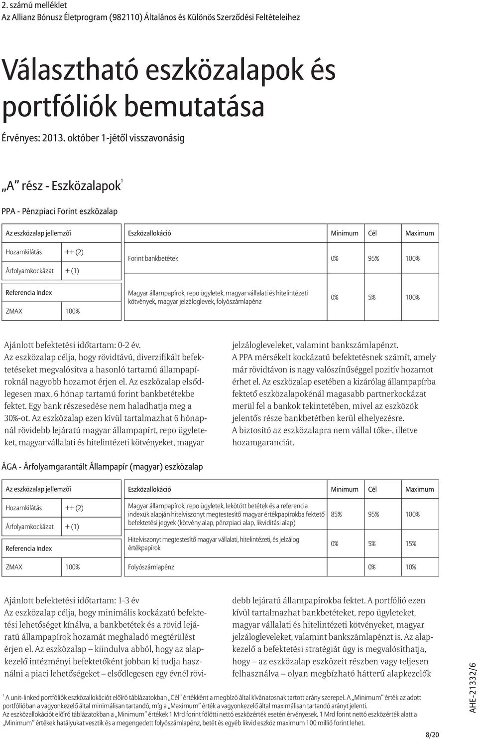 ügyletek, magyar vállalati és hitelintézeti kötvények, magyar jelzáloglevek, folyószámlapénz 0% 5% 100% Ajánlott befektetési idõtartam: 0-2 év.