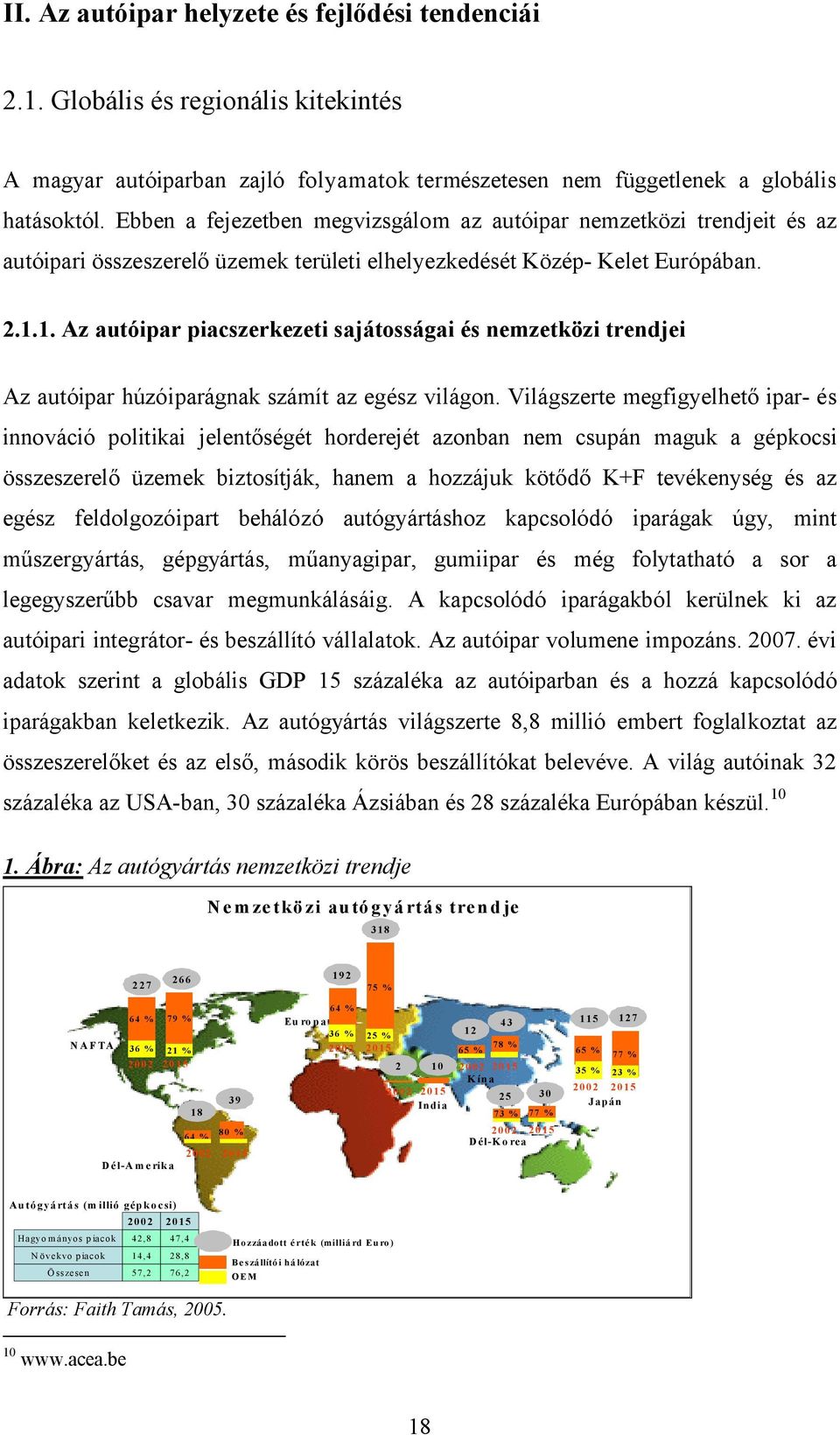 1. Az autóipar piacszerkezeti sajátosságai és nemzetközi trendjei Az autóipar húzóiparágnak számít az egész világon.