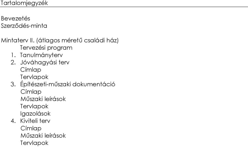 Jóváhagyási terv Címlap Tervlapok 3.