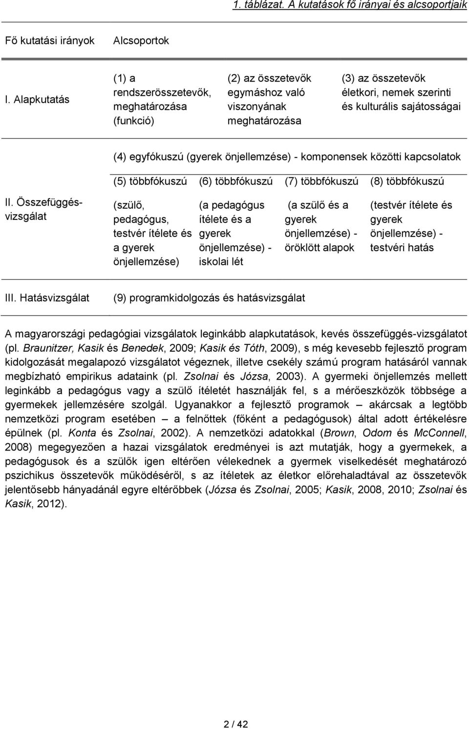 egyfókuszú (gyerek önjellemzése) - komponensek közötti kapcsolatok (5) többfókuszú (6) többfókuszú (7) többfókuszú (8) többfókuszú II.