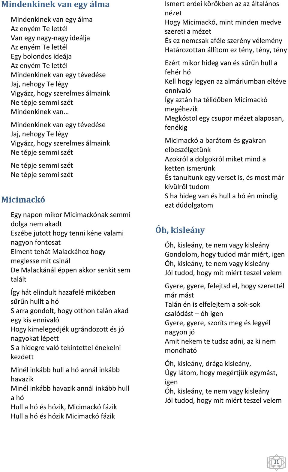 tépje semmi szét Micimackó Egy napon mikor Micimackónak semmi dolga nem akadt Eszébe jutott hogy tenni kéne valami nagyon fontosat Elment tehát Malackához hogy meglesse mit csinál De Malackánál éppen