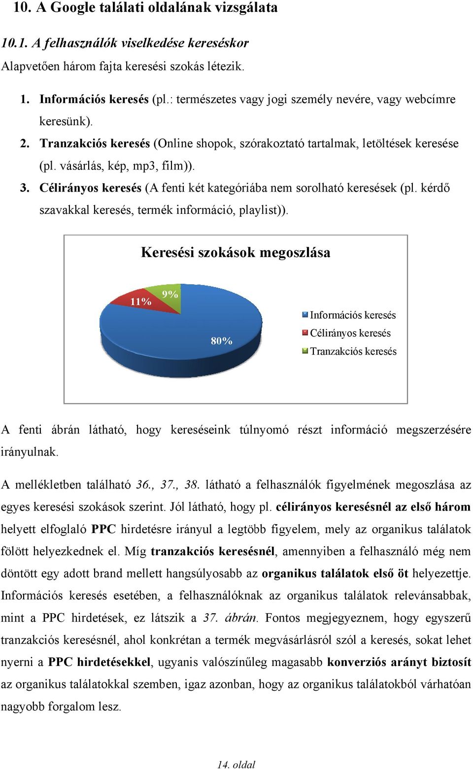 Célirányos kereséss (A fenti két kategóriába nem sorolható keresések (pl. kérdő szavakkal keresés, termék információ, playlist)).