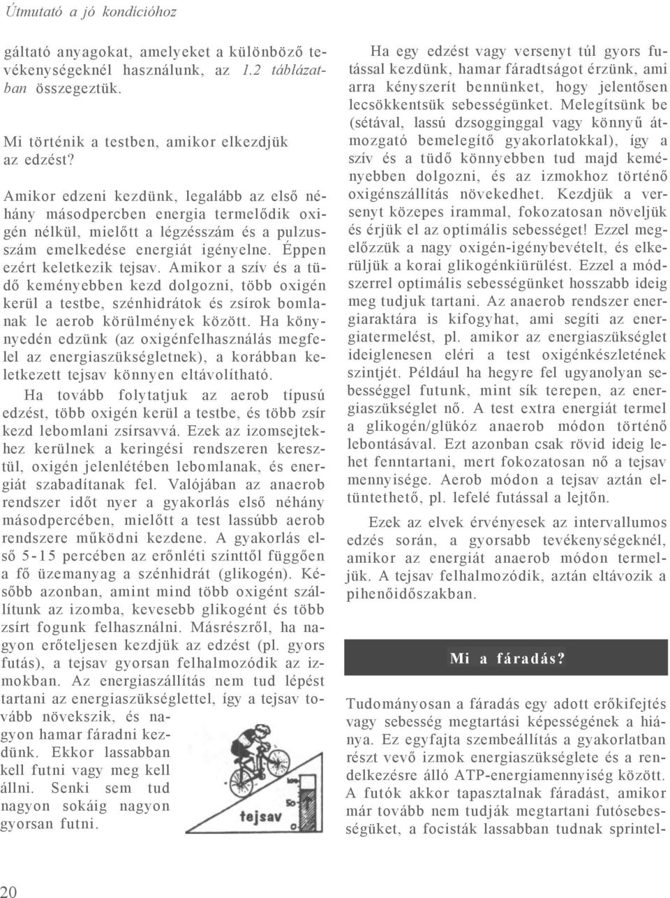 Amikor a szív és a tüdő keményebben kezd dolgozni, több oxigén kerül a testbe, szénhidrátok és zsírok bomlanak le aerob körülmények között.