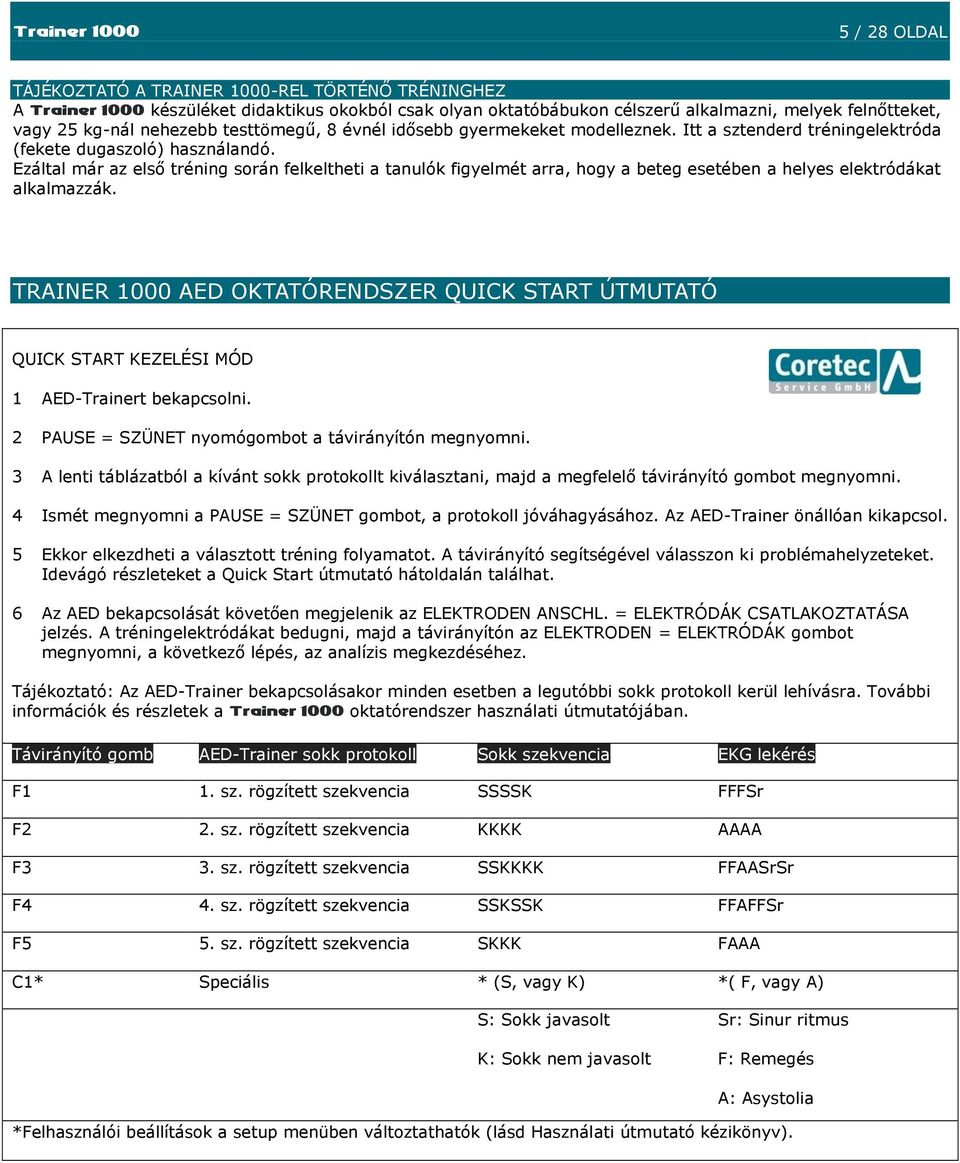 Ezáltal már az első tréning során felkeltheti a tanulók figyelmét arra, hogy a beteg esetében a helyes elektródákat alkalmazzák.