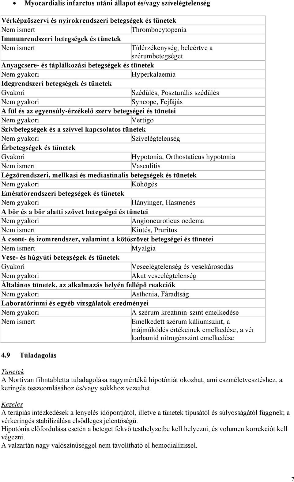 egyensúly-érzékelő szerv betegségei és tünetei Vertigo Szívbetegségek és a szívvel kapcsolatos tünetek Szívelégtelenség Érbetegségek és tünetek Gyakori Hypotonia, Orthostaticus hypotonia Vasculitis