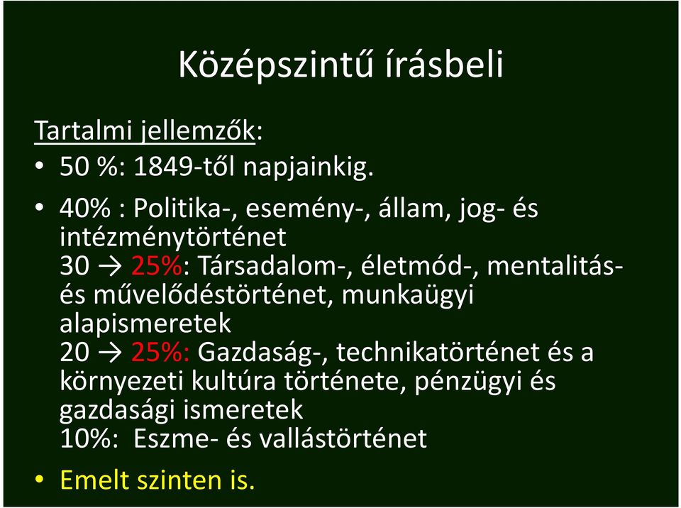 mentalitásés művelődéstörténet, munkaügyi alapismeretek 20 25%: Gazdaság-, technikatörténet