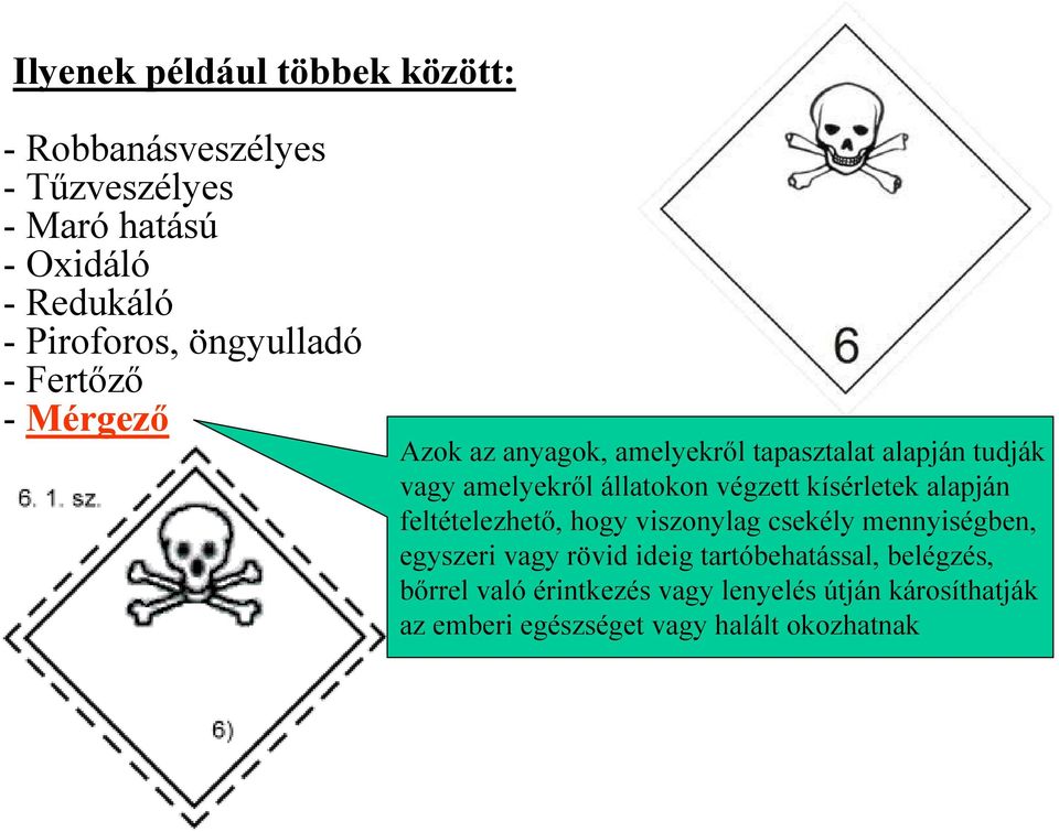 végzett kísérletek alapján feltételezhető, hogy viszonylag csekély mennyiségben, egyszeri vagy rövid ideig