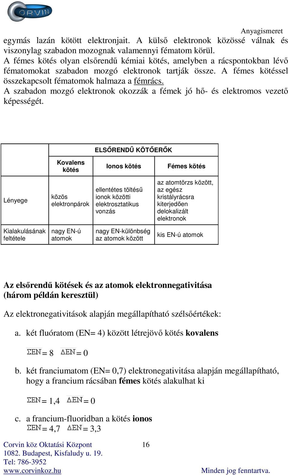 A szabadon mozgó elektronok okozzák a fémek jó hő- és elektromos vezető képességét.