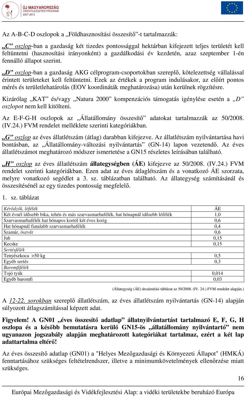 Ezek az értékek a program indulásakor, az elıírt pontos mérés és területlehatárolás (EOV koordináták meghatározása) után kerülnek rögzítésre.