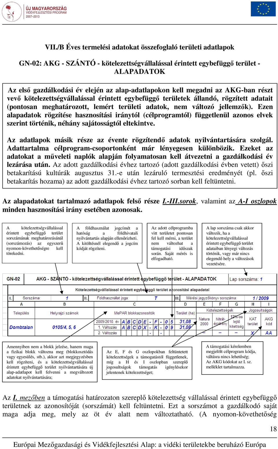 jellemzık). Ezen alapadatok rögzítése hasznosítási iránytól (célprogramtól) függetlenül azonos elvek szerint történik, néhány sajátosságtól eltekintve.