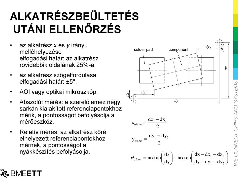 referenciapontokhoz mérik, a pontosságot befolyásolja a mérőeszköz, Relatív mérés: az alkatrész köré elhelyezett referenciapontokhoz